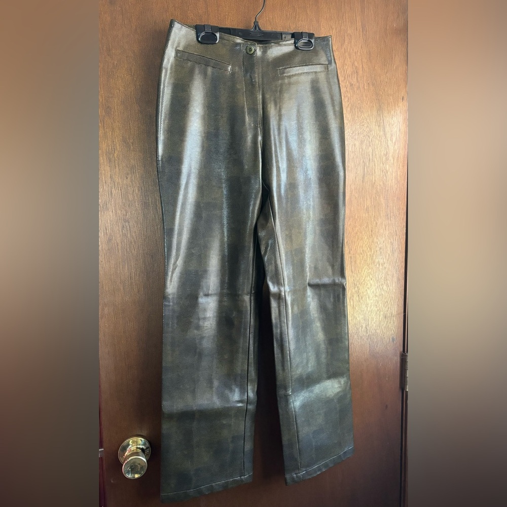 Tempo Paris sz4 faux leather brown bootcut pants